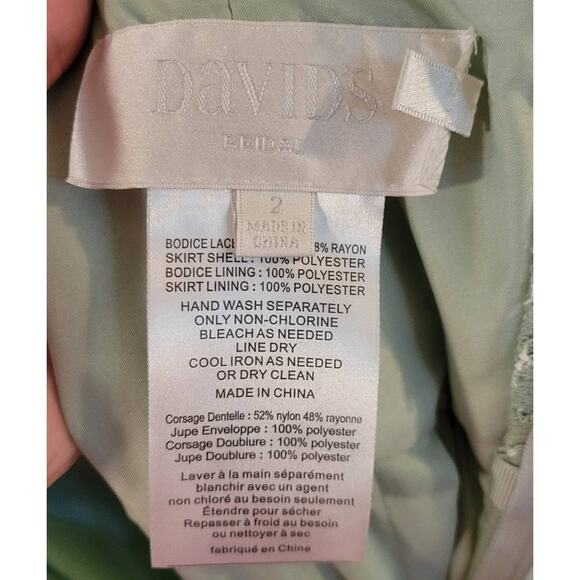 David's Bridal Bridesmaid Dress, size 2, Meadow Lace Fitted and Flowy - Picture 5 of 6
